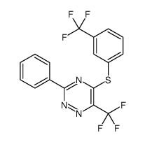 3-phenyl-6-(trifluoromethyl)-5-[3-(trifluoromethyl)phenyl]sulfanyl-1,2,4-triazine结构式