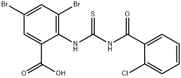 3,5-dibromo-2-[[[(2-chlorobenzoyl)amino]thioxomethyl]amino]-benzoic acid picture