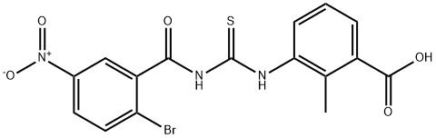 3-[[[(2-bromo-5-nitrobenzoyl)amino]thioxomethyl]amino]-2-methyl-benzoic acid结构式