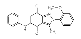5-anilino-2-(2-methoxyphenyl)-3-methyl-indazole-4,7-dione picture