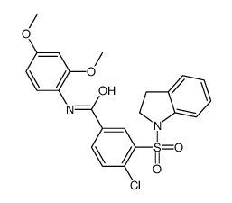 4-chloro-3-(2,3-dihydroindol-1-ylsulfonyl)-N-(2,4-dimethoxyphenyl)benzamide Structure