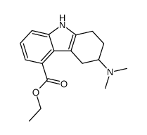 3-(dimethylamino)-5-ethoxycarbonyl-1,2,3,4-tetrahydrocarbazole结构式
