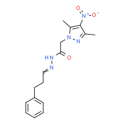 1H-Pyrazole-1-aceticacid,3,5-dimethyl-4-nitro-,(3-phenylpropylidene)hydrazide(9CI)结构式