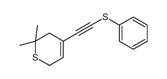 6,6-dimethyl-4-(2-phenylsulfanylethynyl)-2,5-dihydrothiopyran结构式