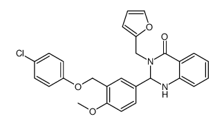 2-[3-[(4-chlorophenoxy)methyl]-4-methoxyphenyl]-3-(furan-2-ylmethyl)-1,2-dihydroquinazolin-4-one结构式