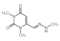 1,3-dimethyl-6-[(methylhydrazinylidene)methyl]pyrimidine-2,4-dione Structure