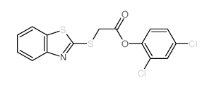 Acetic acid,2-(2-benzothiazolylthio)-, 2,4-dichlorophenyl ester结构式