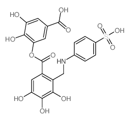 3,4-dihydroxy-5-[3,4,5-trihydroxy-2-[[(4-sulfophenyl)amino]methyl]benzoyl]oxy-benzoic acid Structure