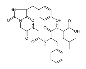 N-[N-(N-{[4-(4-hydroxy-benzyl)-2,5-dioxo-imidazolidin-1-yl]-acetyl}-glycyl)-phenylalanyl]-leucine结构式