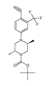 tert-Butyl (2R,5S)-4-(4-cyano-3-trifluoromethylphenyl)-2,5-dimethylpiperazine-1-carboxylate Structure