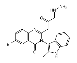 2-hydrazinoacetylmethyl-3-(2'-methylindol-3'-yl)-6-bromo-4(3H)-quinazolinone结构式