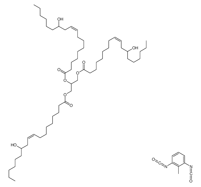 2,3-bis[[(E)-12-hydroxyoctadec-9-enoyl]oxy]propyl (E)-12-hydroxyoctadec-9-enoate,1,3-diisocyanato-2-methylbenzene结构式