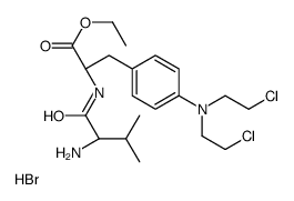 ethyl (2S)-2-[[(2S)-2-amino-3-methylbutanoyl]amino]-3-[4-[bis(2-chloroethyl)amino]phenyl]propanoate,hydrobromide Structure