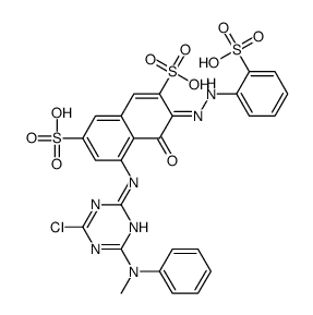 5-[[4-Chloro-6-[methyl(phenyl)amino]-1,3,5-triazin-2-yl]amino]-4-hydroxy-3-[(2-sulfophenyl)azo]-2,7-naphthalenedisulfonic acid picture