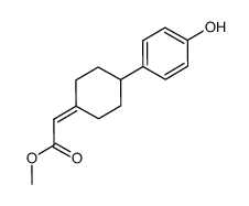 Acetic acid, 2-[4-(4-hydroxyphenyl)cyclohexylidene]-, Methyl ester结构式