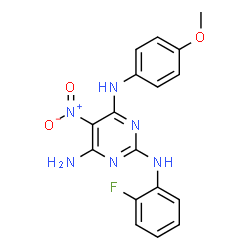 N~2~-(2-fluorophenyl)-N~4~-(4-methoxyphenyl)-5-nitro-2,4,6-pyrimidinetriamine picture