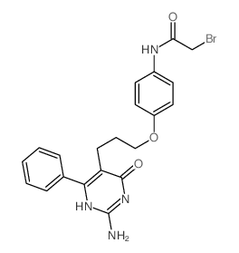N-[4-[3-(2-amino-4-oxo-6-phenyl-1H-pyrimidin-5-yl)propoxy]phenyl]-2-bromo-acetamide结构式