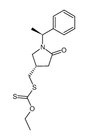 O-ethylS-(((S)-5-oxo-1-((S)-1-phenylethyl)pyrrolidin-3-yl)methyl) carbonodithioate Structure