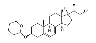22-bromo-3β-tetrahydropyranyloxy-23,24-dinorchola-5,7-diene结构式
