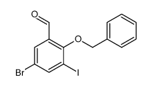 Benzaldehyde, 5-bromo-3-iodo-2-(phenylmethoxy) Structure