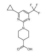 1-[4-Cyclopropyl-6-(trifluoromethyl)pyrimidin-2-yl]piperidine-4-carboxylic acid结构式