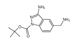 3-amino-5-aminomethyl-indazol-1-carboxylic acid-tert-butyl ester Structure