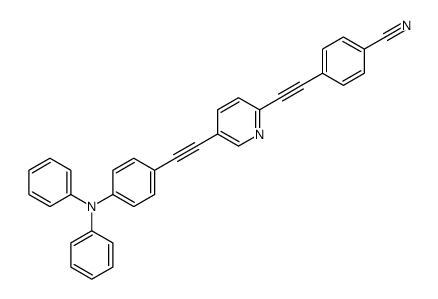 4-[2-[5-[2-[4-(N-phenylanilino)phenyl]ethynyl]pyridin-2-yl]ethynyl]benzonitrile Structure