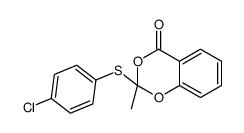 2-(4-chlorophenyl)sulfanyl-2-methyl-1,3-benzodioxin-4-one结构式