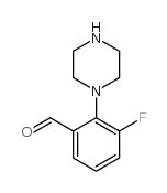 3-fluoro-2-(1-piperazino)-benzaldehyde Structure