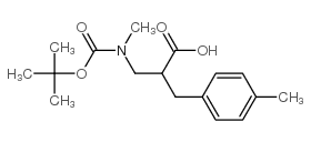 2-N-Boc-2-甲基氨基甲基-3-对甲苯丙酸结构式