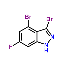 3,4-DIBROMO-6-FLUORO-(1H)INDAZOLE结构式