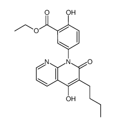 1-(3-carboethoxy-4-hydroxyphenyl)-3-n-butyl-4-hydroxy-1,8-naphthyridin-2(1H)-one Structure