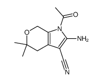 2-amino-1-acetyl-5,5-dimethyl-3-cyano-4,5,6,7-tetrahydropyrrolo<2,3-c>pyran Structure