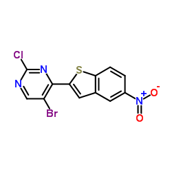 5-Bromo-2-chloro-4-(5-nitro-1-benzothiophen-2-yl)pyrimidine Structure