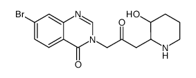 7-bromo-3-[3-(3-hydroxy-[2]piperidyl)-2-oxo-propyl]-3H-quinazolin-4-one结构式