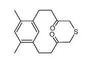12,14-Dimethyl-6-thia-bicyclo[9.3.1]pentadeca-1(14),11(15),12-triene-4,8-dione结构式