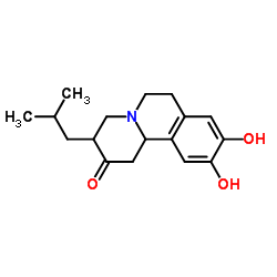 9,10-dihydroxy-3-isobutyl-3,4,6,7-tetrahydro-1H-pyrido[2,1-a]isoquinolin-2(11bH)-one structure