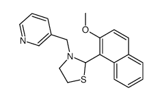 2-(2-methoxynaphthalen-1-yl)-3-(pyridin-3-ylmethyl)-1,3-thiazolidine结构式