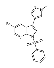 5-bromo-3-(1-methyl-1H-pyrazol-4-yl)-1-(phenylsulfonyl)-1H-pyrrolo[2,3-b]pyridine结构式