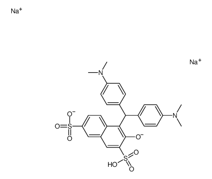 disodium 4-[bis[4-(dimethylamino)phenyl]methyl]-3-hydroxynaphthalene-2,7-disulphonate结构式