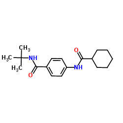 4-[(Cyclohexylcarbonyl)amino]-N-(2-methyl-2-propanyl)benzamide Structure