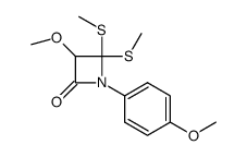 3-methoxy-1-(4-methoxyphenyl)-4,4-bis(methylthio)azetidin-2-one结构式