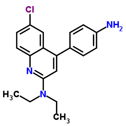 4-(4-Aminophenyl)-6-chloro-N,N-diethyl-2-quinolinamine结构式