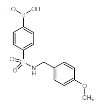 4-(N-(4-甲氧基苄基)氨磺酰基)苯基硼酸结构式