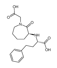 (carboxymethyl)-3-<(1-carboxy-3-phenylpropyl)amino>perhydroazepin-2-one Structure
