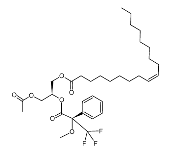 1-oleoyl-2-[R-(-)-α-methoxy-α-trifluoromethylphenylacetyl]-3-acetyl-sn-glycerol结构式