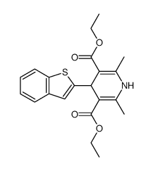4-benzo[b]thiophen-2-yl-2,6-dimethyl-1,4-dihydro-pyridine-3,5-dicarboxylic acid diethyl ester Structure