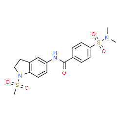 4-(Dimethylsulfamoyl)-N-[1-(methylsulfonyl)-2,3-dihydro-1H-indol-5-yl]benzamide结构式