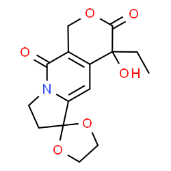 4-Ethyl-4-hydroxy-1,4,7,8-tetrahydro-3H,10H-spiro[pyrano[3,4-f]indolizine-6,2'-[1,3]dioxolane]-3,10-dione Structure
