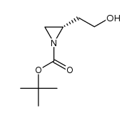 (2S)-2-(2-hydroxy-ethyl)-aziridine-1-carboxylic acid tert-butyl ester结构式